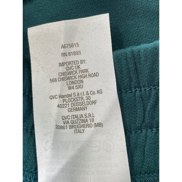 AnyBody Pet Brushed French Terry Full Length Pant Size Small Teal Lounge Comfy - Picture 8 of 9